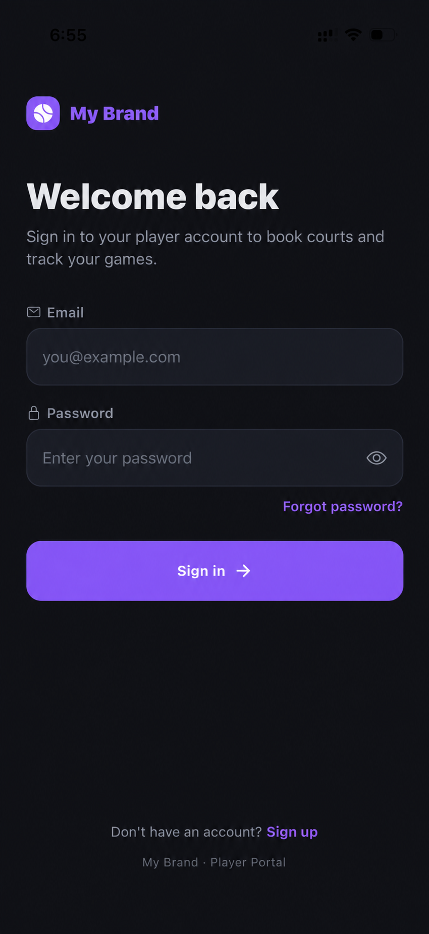 Your logo on the sign-in screen
